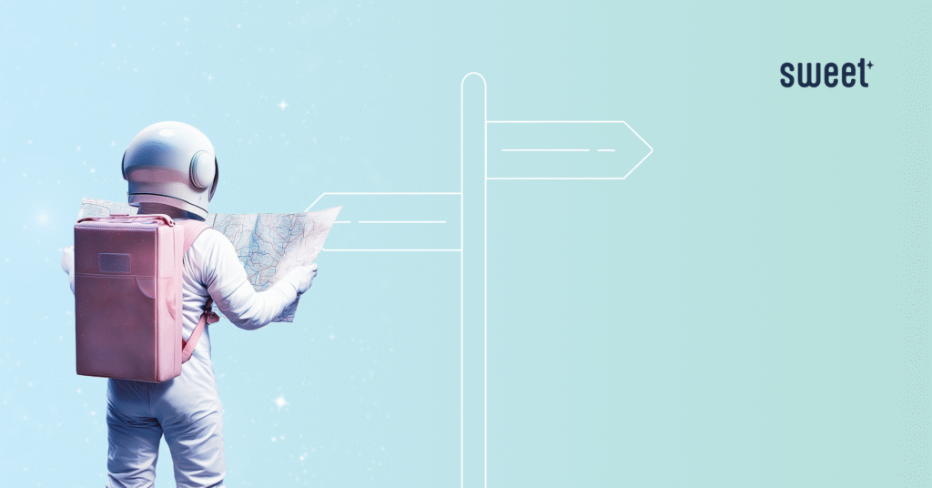 An abstract image of an astronaut finding his path to grow his business